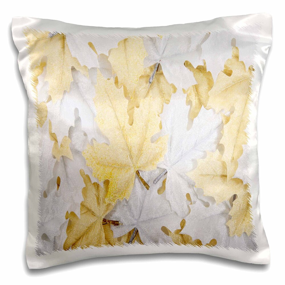 5322 Silver and Gold Christmas Foliage - Pillow Case, 16 by 16-inch